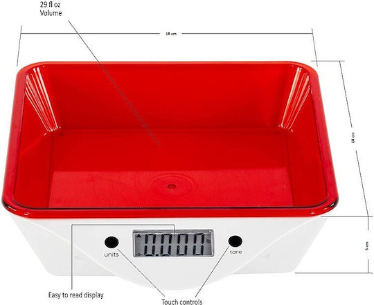 Αποσπ22184-500-00-05ώμενο Digital Kitchen Scale with Bowl 1gr/5kg White
