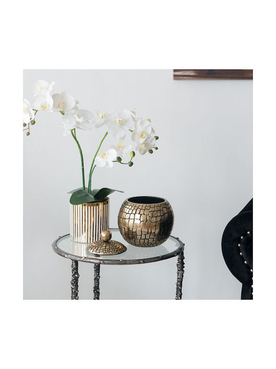 Artekko Decorative Vase Croco Gold 19.5x19.5x22cm