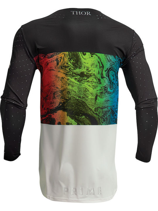 Thor MX Prime Melter Pentru bărbați Tricou Motocross Mânecă lungă Black/White