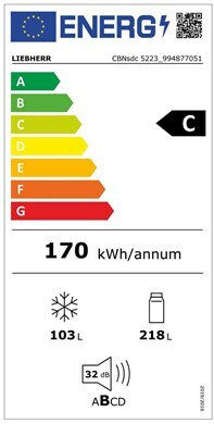 Liebherr Ψυγειοκαταψύκτης 321lt NoFrost Υ185.5xΠ59.7xΒ67.5εκ. Inox Plus