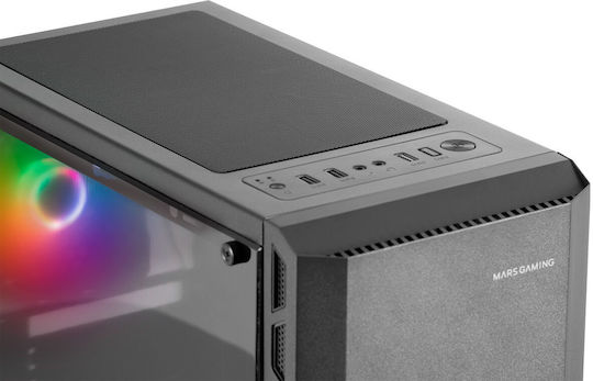 Mars Gaming MC-X2 Gaming Midi-Turm Computergehäuse mit RGB-Beleuchtung Schwarz