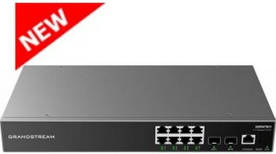 Grandstream GWN7801 Gestionat L2 Switch cu 8 Porturi Gigabit (1Gbps) Ethernet și 2 Porturi SFP
