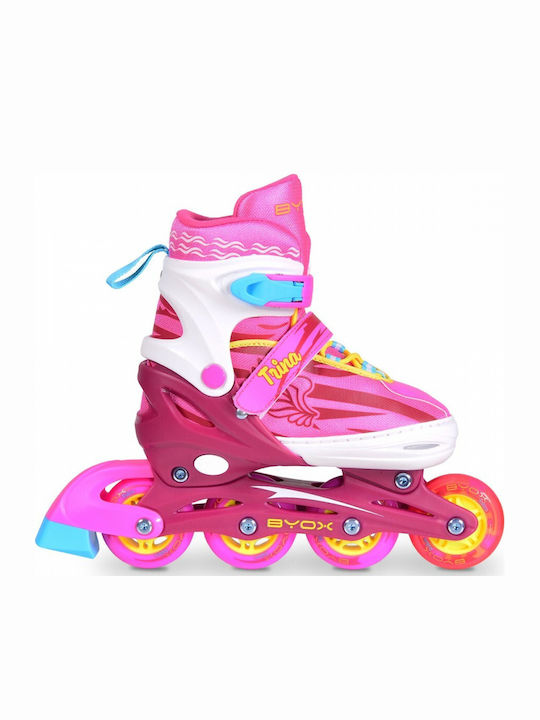 Byox Trina Inline Αυξομειούμενα Rollers Ροζ Παιδικά Byox Trina Inline Αυξομειούμενα Rollers Ροζ Παιδικά