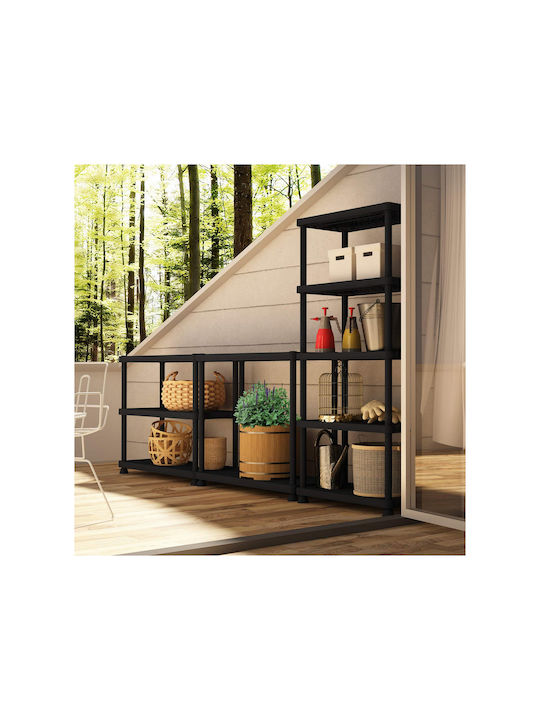Plastic Outdoor Shelving Unit with 5 Shelves Black 9045S/5 90x45x187.5cm
