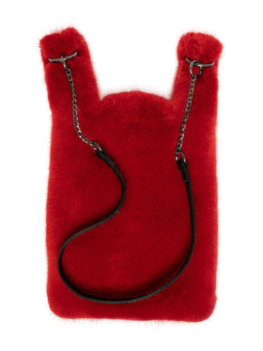 Fur mink bag red