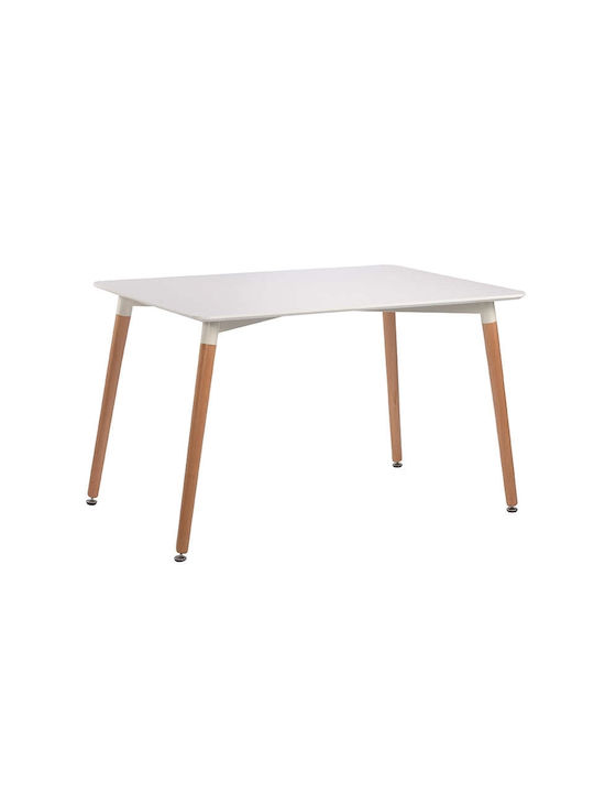 Τραπέζι Κουζίνας Logan Plus με 4 Καρέκλες 120x80εκ. White