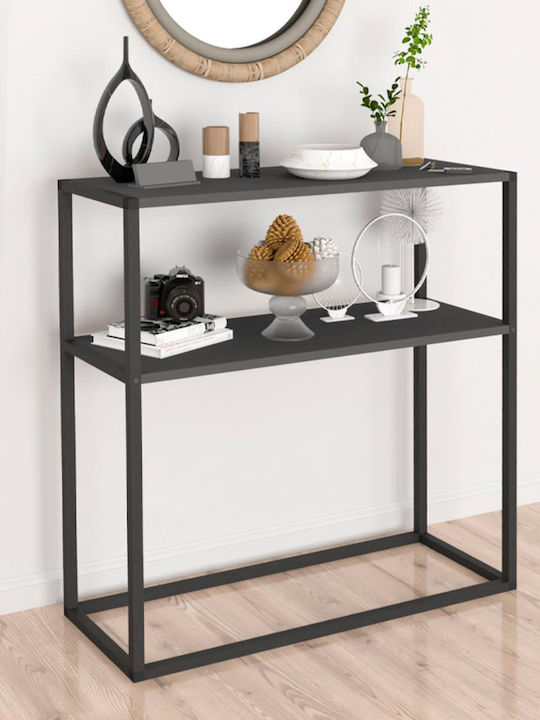 Castel Wooden Console Black / Anthracite L90xW33.5xH90cm