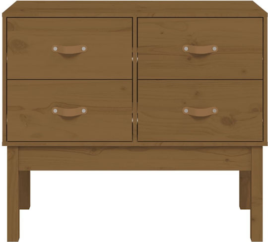 Consolă din Lemn Masiv Brown Honey L90xL40xH78buc
