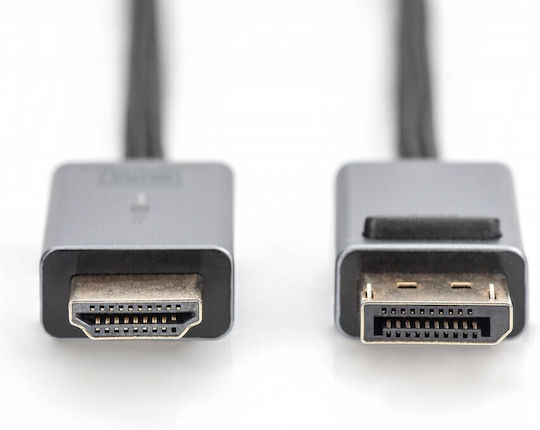 Digitus Cable DisplayPort male - HDMI male 1.8m Μαύρο (DB-340202-018-S)