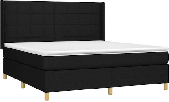 Bett Übergröße Mit Stoff bezogen Black mit Latten & Matratze 160x200cm