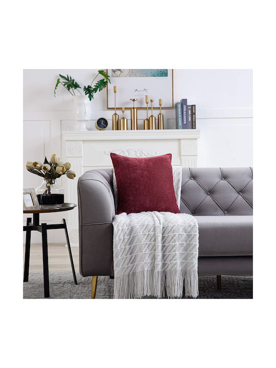 Saray Home Διακοσμητική Μαξιλαροθήκη Κόκκινη 45x45εκ.