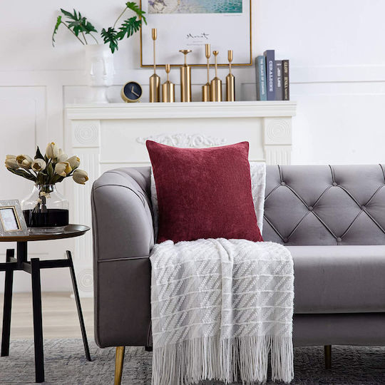 Saray Home Dekorativer Kissenbezug Rote 45x45cm