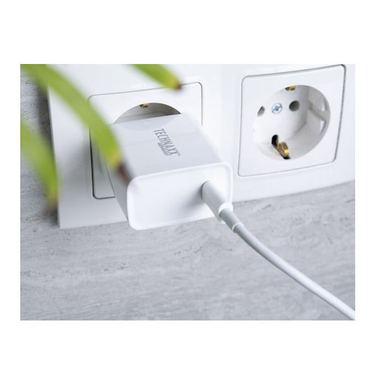 Technaxx Φορτιστής Χωρίς Καλώδιο με Θύρα USB-C 20W Λευκός (TX-196)