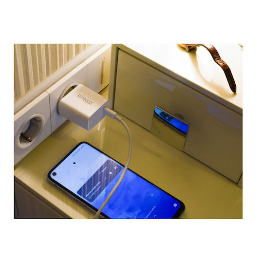 Technaxx Φορτιστής Χωρίς Καλώδιο με Θύρα USB-C 20W Λευκός (TX-196)