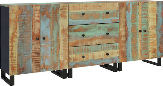 Μπουφές από Ξύλο με Συρτάρια Φυσικό 180x33x75cm