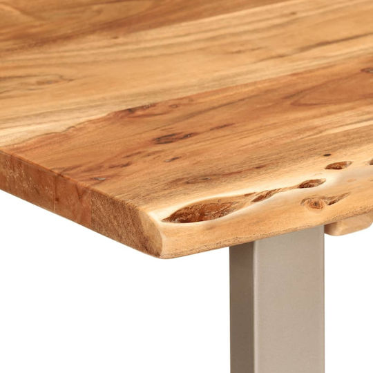 vidaXL Kitchen Table Made of Solid Wood and Metal 110x50x76 cm