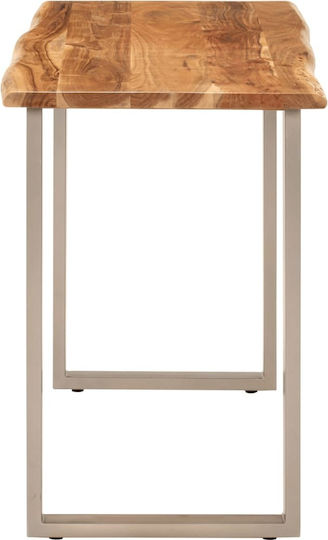 vidaXL Kitchen Table Made of Solid Wood and Metal 110x50x76 cm