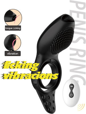 Kinksters Powerful Tongue Vibrating Cock Vibrating Cock Ring Cock Negru