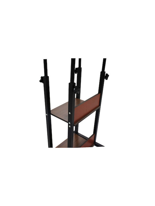 Rectangular Măsuță auxiliară Babs Din lemn cu Roți Nuc - Negru L60xW40xH71cm.