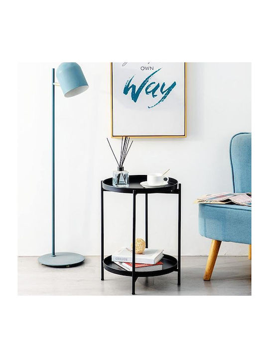 Round Side Table Black L42xW42xH50cm