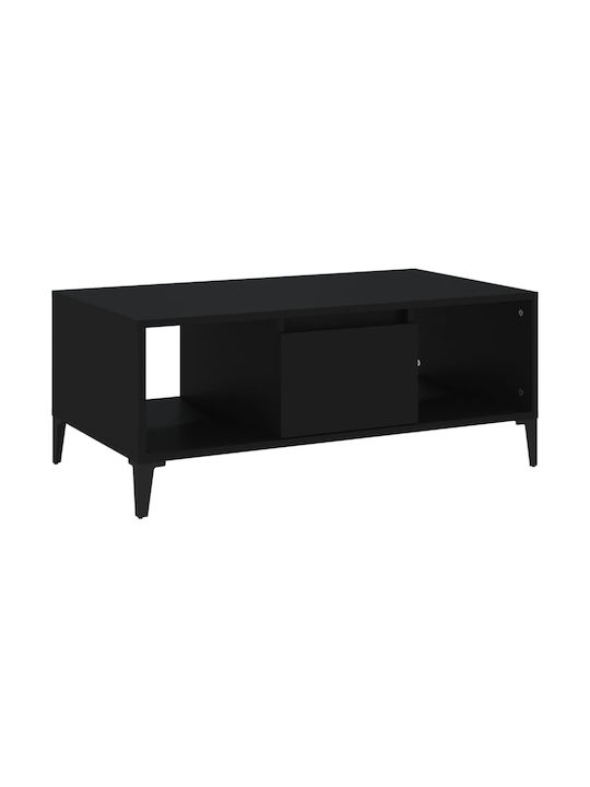 Rectangular Wooden Coffee Table Black L90xW50xH36.5cm