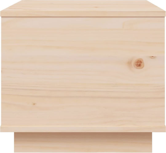 Rectangular Side Coffee Table Made of Solid Wood with Lifting Mechanism Beige W40xL50xH35cm
