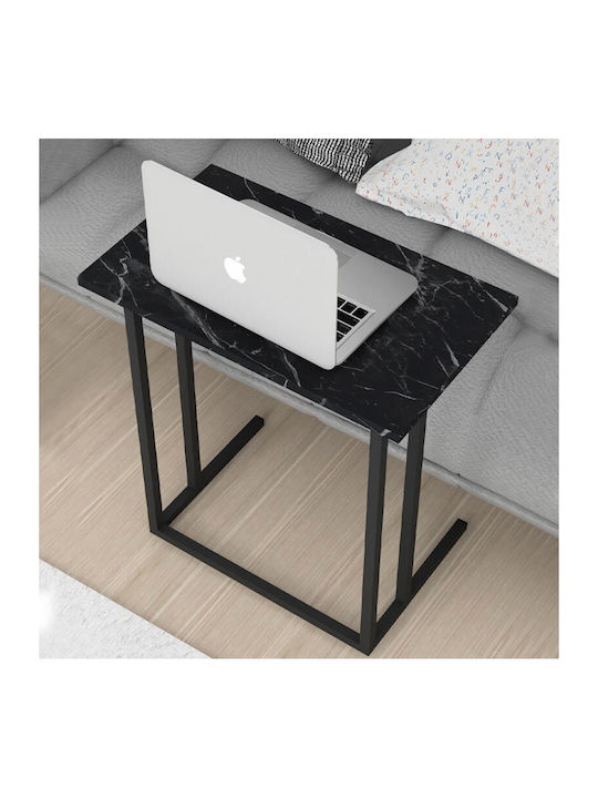 Правоъгълна Странична Маса Tibet Дървена Черна М60xШ35.5xВ65.5см