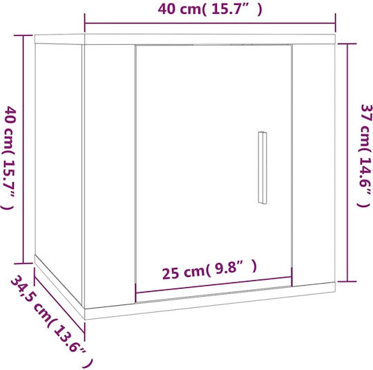 Висящ Шкаф за Дневна от ПДЧ Сив Sonoma 40x34.5x40см
