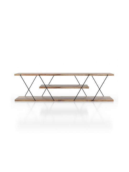 TV Stand Wooden Tars Natural / Black L120xW30xH33cm
