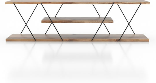 Έπιπλο Τηλεόρασης Tars Φυσικό / Μαύρο Μ120xΠ30xΥ33cm