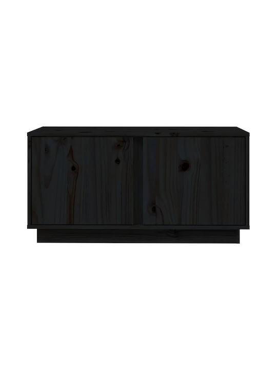 Solid Wood TV Furniture Μαύρο L80xW35xH40.5cm