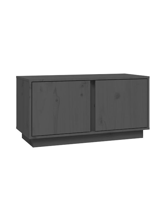 Solid Wood TV Furniture Γκρι L80xW35xH40.5cm