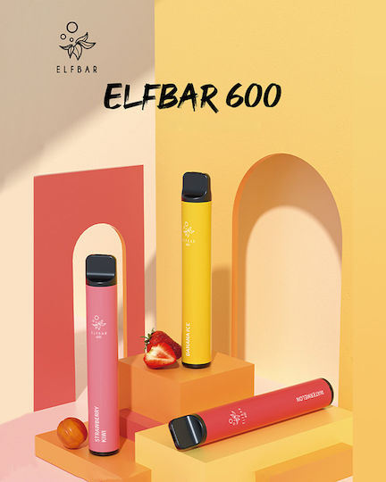 Elf Bar Ηλεκτρονικό Τσιγάρο μιας Χρήσης 600 Εισπνοών Pink Lemonade 2ml 18mg Ροζ