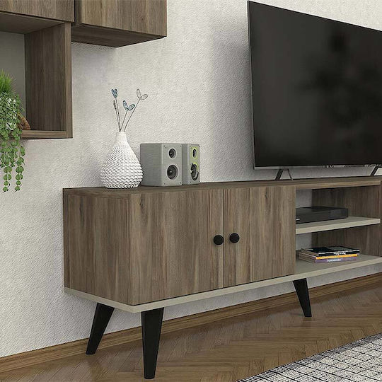 Wohnzimmer TV-Einheit Bergamo Dark Walnut L180xB37xH52cm