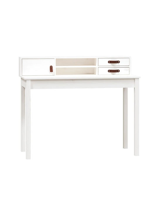 Secretary Desk made of Solid Wood White 110x50x93cm