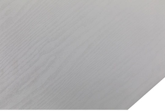 Birou Forma Din Lemn Alb cu Picioare Metalice 120x60x75cm