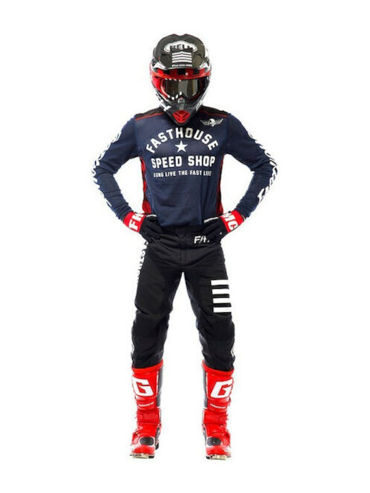 Fasthouse Originals Air Cooled Pentru bărbați Tricou Motocross Mânecă lungă Albastru Culoare