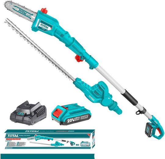 Total TPTS201681 Garden Multi Tool Battery 2 in 1 Pole Saw Hedge Trimmer Attachment