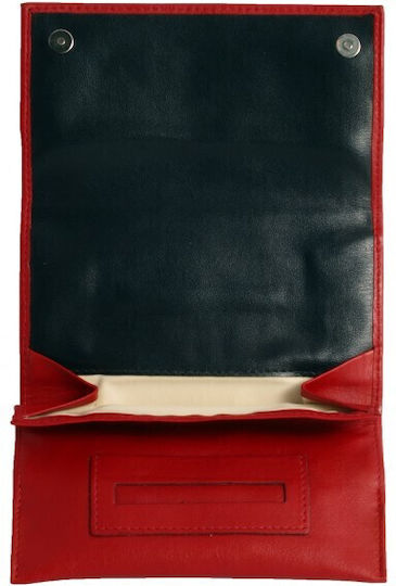 Marvel Lederne Tabaktasche Rot mit magnetischem Verschluss