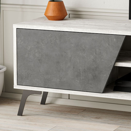 TV Stand Wooden Fiona White Gray M180xD35.6xH48cm