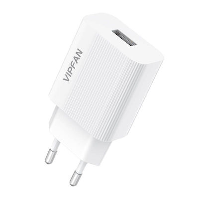 Vipfan Charger with USB-A Port and Cable Lightning Whites (E01)