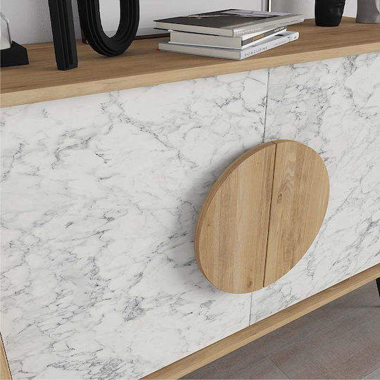Gora Holz Sideboard GP037-0082 3 Eiche / Weiß 110x35.6x82cm