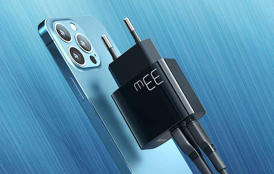 Mcdodo с USB-A порт и USB-C порт и кабел USB-C 33W Черен (CH-0922)