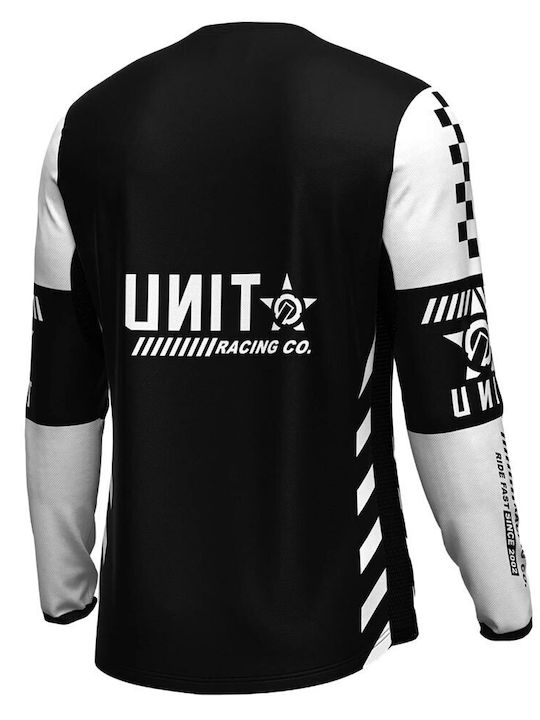 Unit Clash Pentru bărbați Tricou Motocross Mânecă lungă Black/White