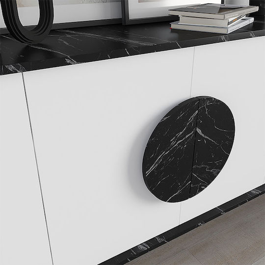 Sideboard Gora Wooden Black / White 180x35.6x82cm
