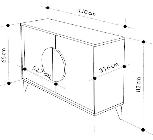 Bufet Gora Din Lemn Maro Deschis 110x35.6x82cm