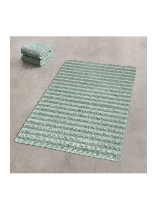 Kleine Wolke Rutschfest Badematte Baumwolle Rechteckig Yara 9156685433 Petrol Blau 50x60cm