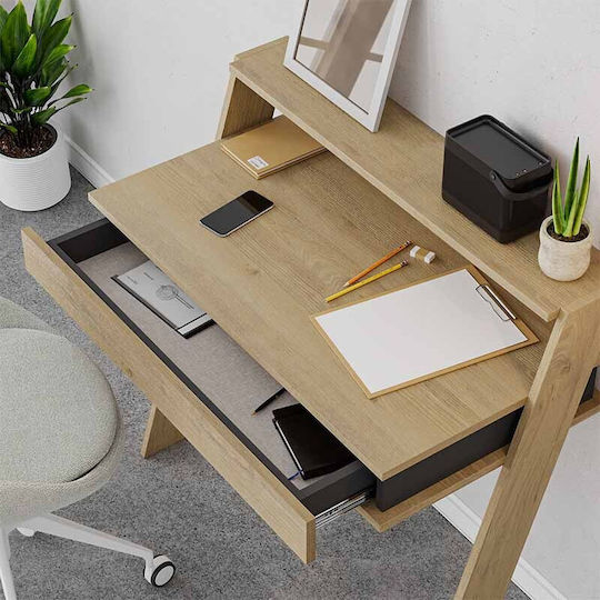 Secretary Desk Cowork Wooden Beige 94x50x91cm