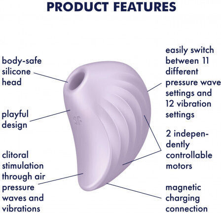 Satisfyer Pearl Diver Αναρροφητής Αιδοίου με Δόνηση Stimulator & Vibrator Violet