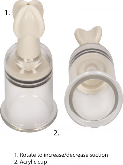 Shots Pumped Nipple Suction Set Medium Clear 2pcs